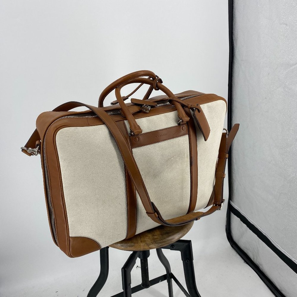 Coach Brown and Cream Travel Bag